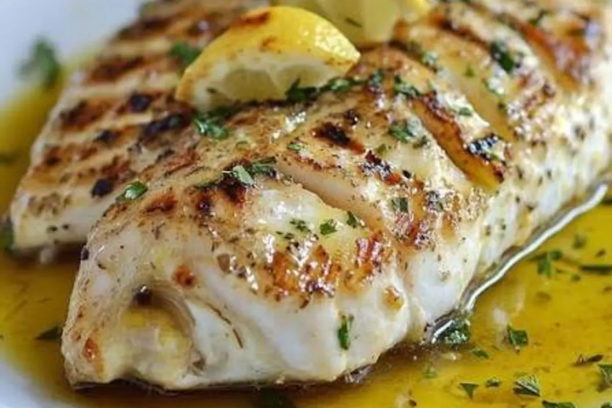 Grilled Barracuda in Lemon and butter sauce