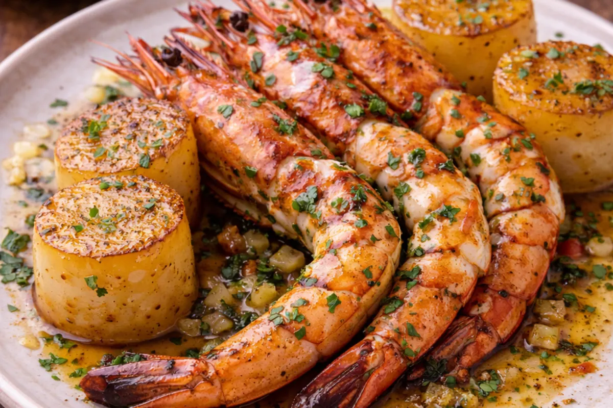 Seared Tiger Prawns