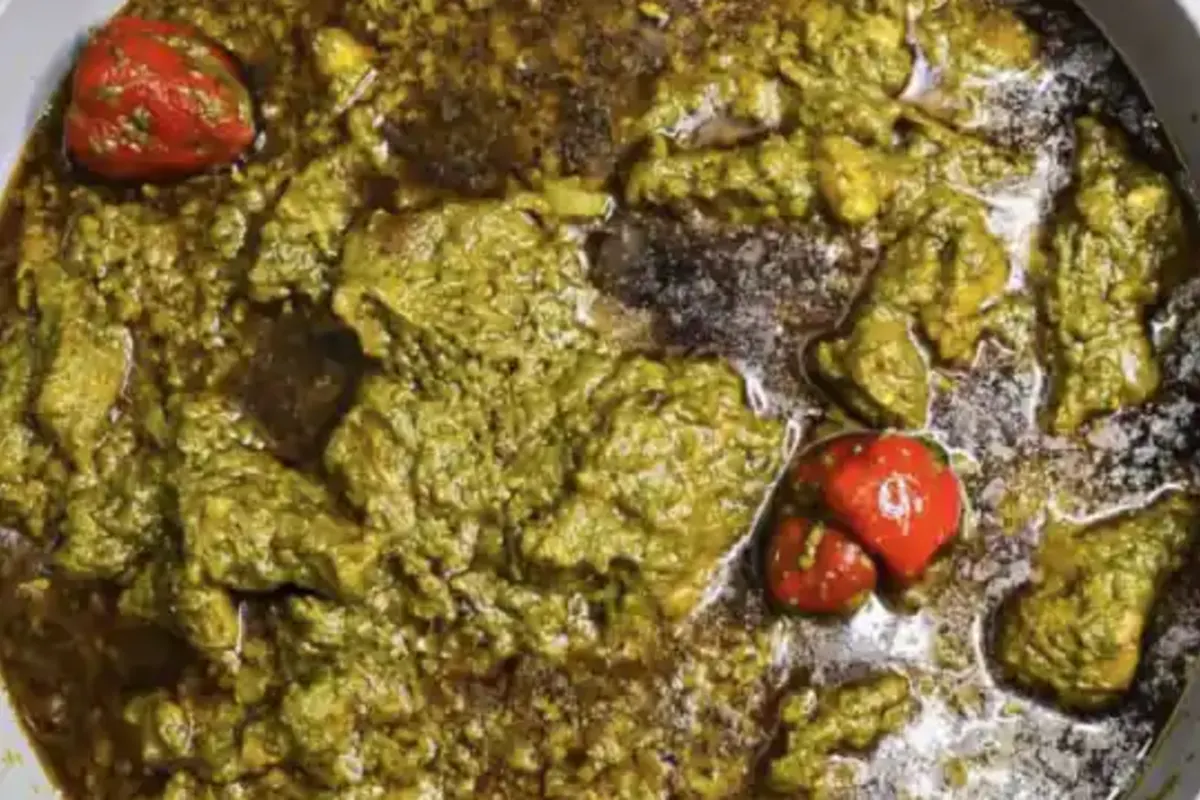 Cassava leaves with White rice